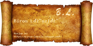 Biros László névjegykártya