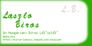 laszlo biros business card